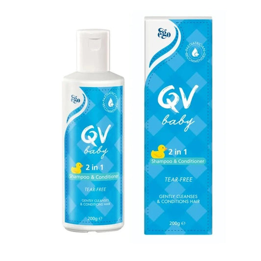 QV Baby 2 in 1 Shampoo & Conditioner - 200g: Gentle 2 in 1 shampoo and conditioner for baby's delicate hair and scalp.