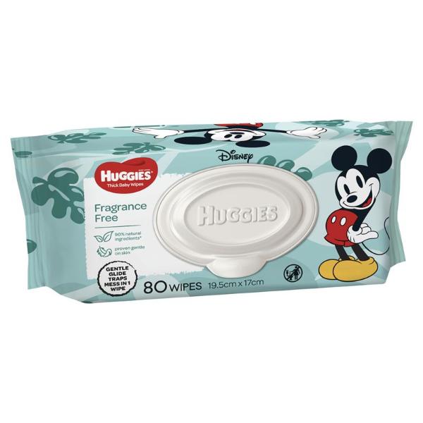 Huggies Fragrance Free Wipes Refill - 4 x 80 pkt