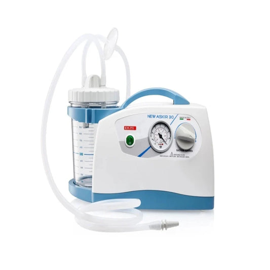 CA-MI Askir 30 Suction Pump with 1L secretion holder for clinical and home suction therapy.