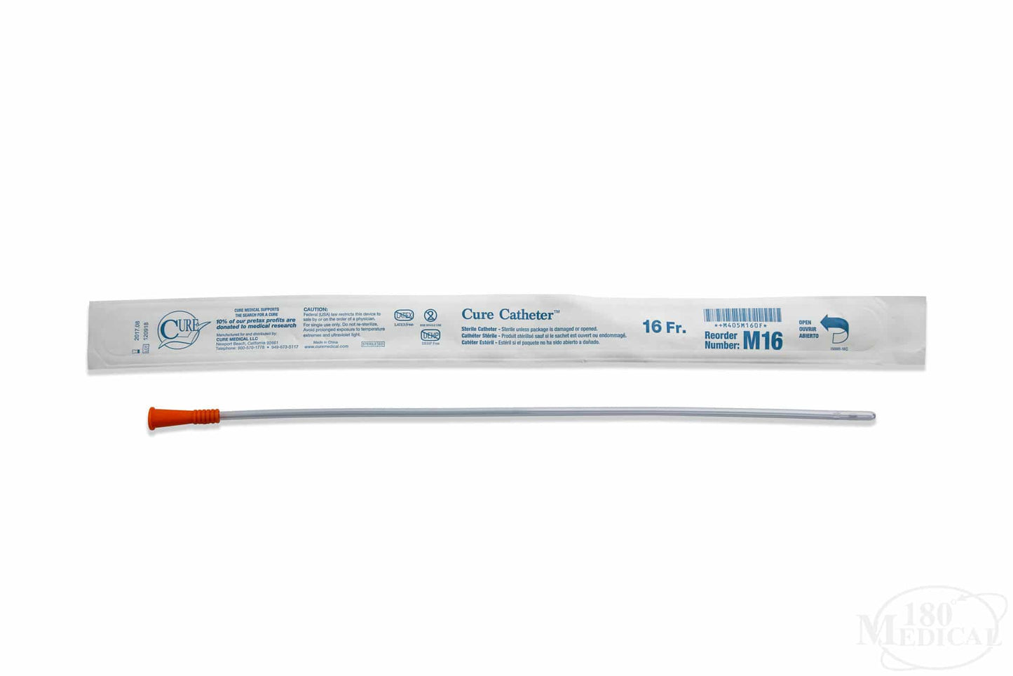 Cure Catheter Uncoated Straight Tip Male Sterile 40cm