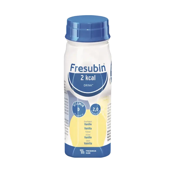 Fresubin 2 KCAL Drink 200ml in Vanilla flavor - high energy and high protein nutritional drink.