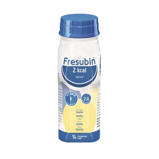 Fresubin 2 KCAL Drink 200ml in Vanilla flavor - high energy and high protein nutritional drink.