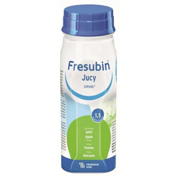 Fresubin Jucy Drink Easybottle 200ml in Apple flavor - refreshing juice-based nutritional supplement.