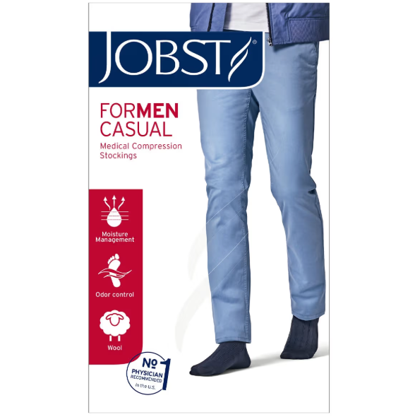 JOBST for Men Casual Black Class 1 Compression Closed Toe