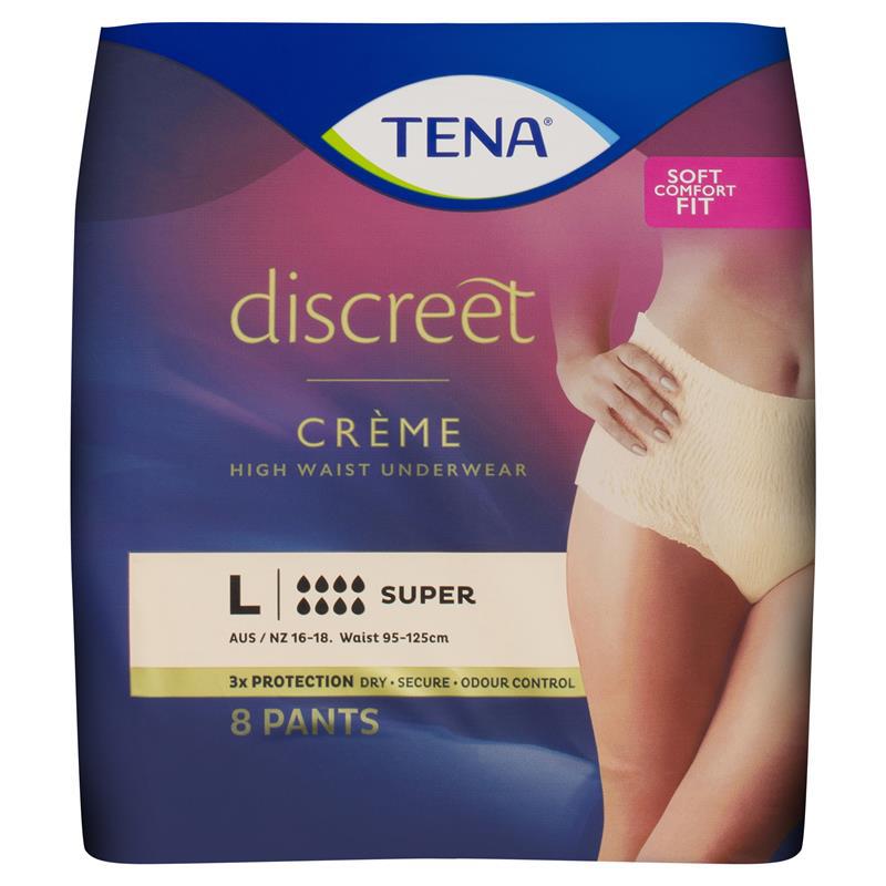 TENA Discreet High Waist Incontinence Underwear - Crème