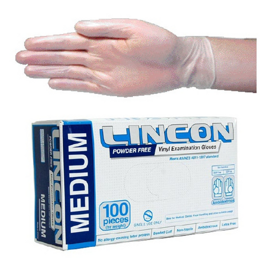 Lincon Vinyl Powder Free Gloves