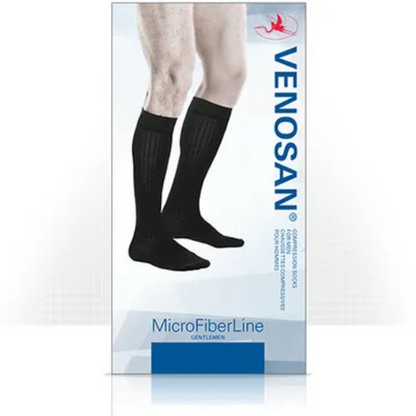 MicroFiberline Socks for Men Class 1 Compression (Black) (Closed Toe)