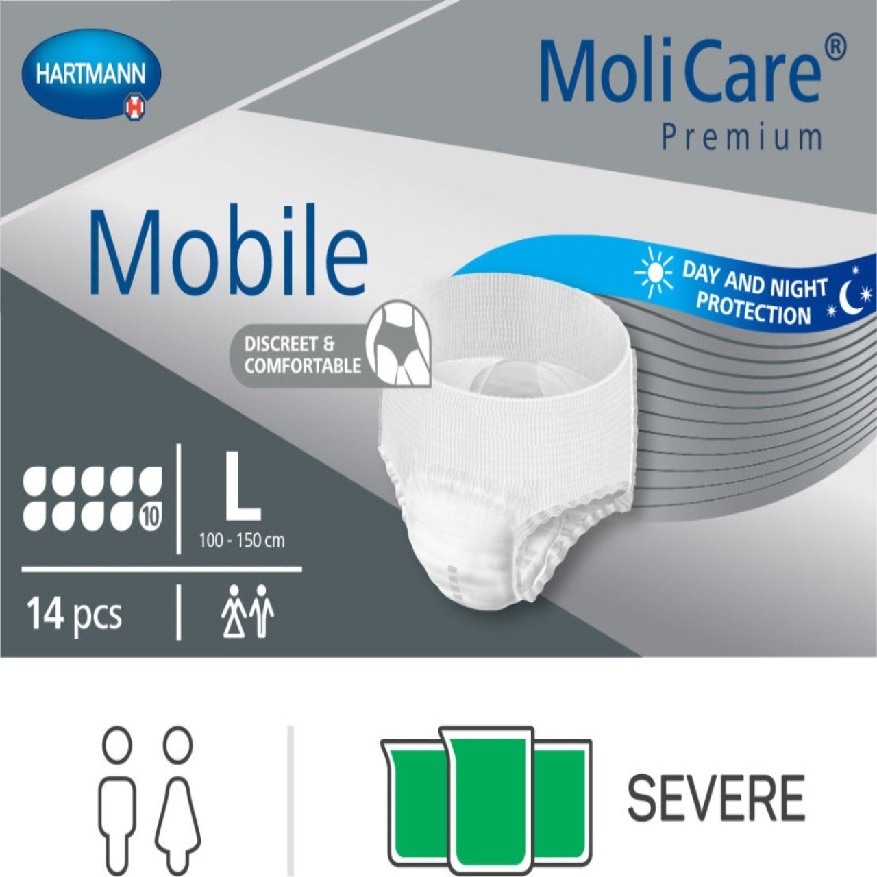 MoliCare Premium Mobile 10 Drop, high absorbency pull-up incontinence pants for moderate to heavy leakage