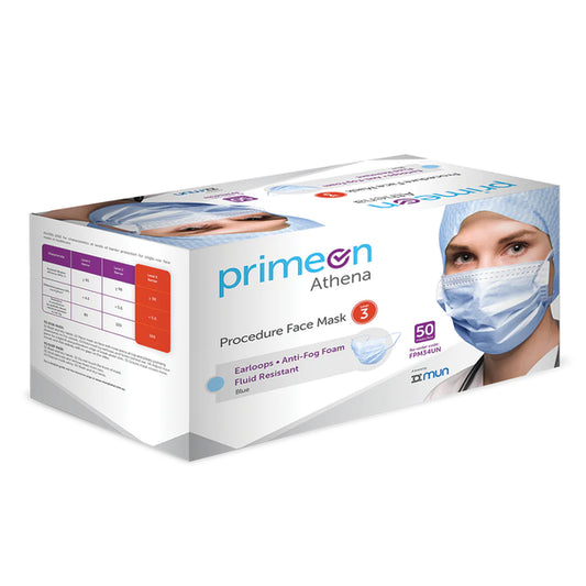 PrimeOn Level 3 Surgical Mask with Anti-Fog Foam – Blue