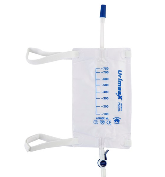 Urimaax Leg Bag with Straps - Sterile, Latex Free