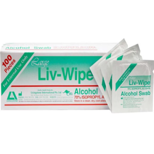 Liv-Wipe Alcohol Swabs - Pack of 100