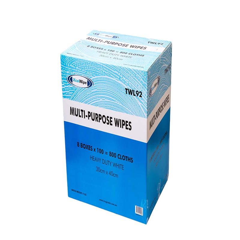 Xcelwipes Heavy Duty Wipes – Full Carton with 800 Durable Cloth Wipes for Industrial Use