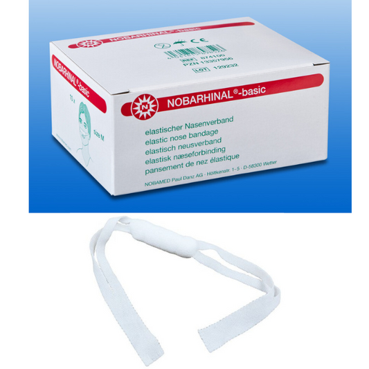 NOBARHINAL Basic Nasal Sling - Medium - Pack of 10 - Soft and absorbent nasal slings for effective control of nosebleeds.