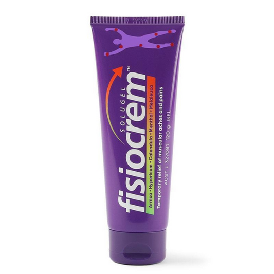 Fisiocrem Solugel 120g: Natural pain relief gel for sore muscles and joints.