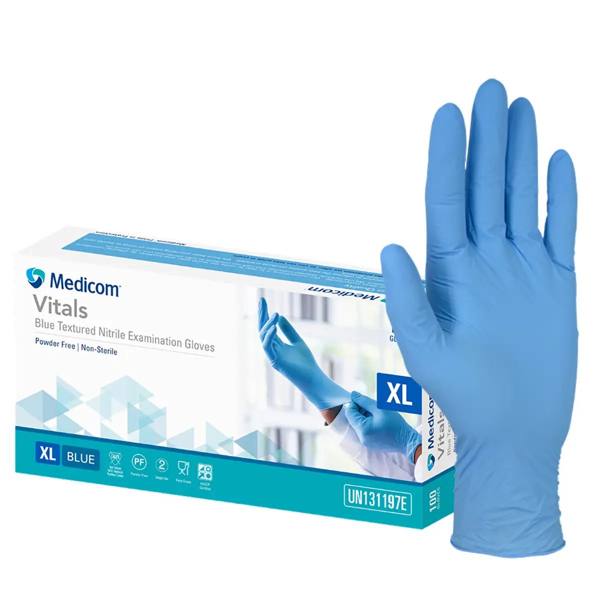 Medicom Vitals Nitrile Gloves – Blue, Powder-Free