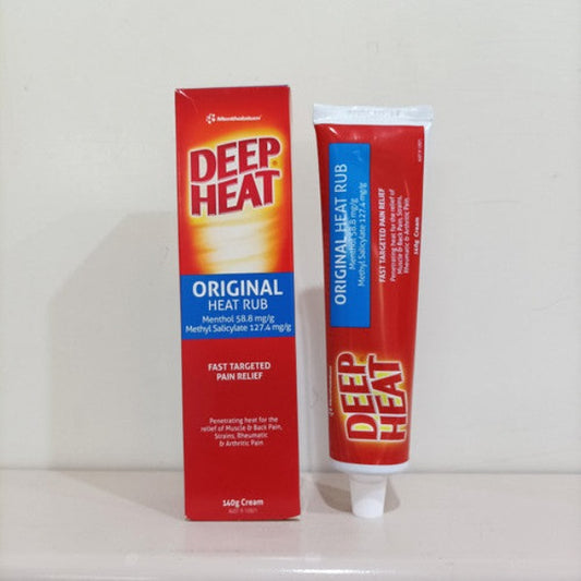 Deep Heat Cream 140g: Fast-acting pain relief cream for muscle and joint pain.