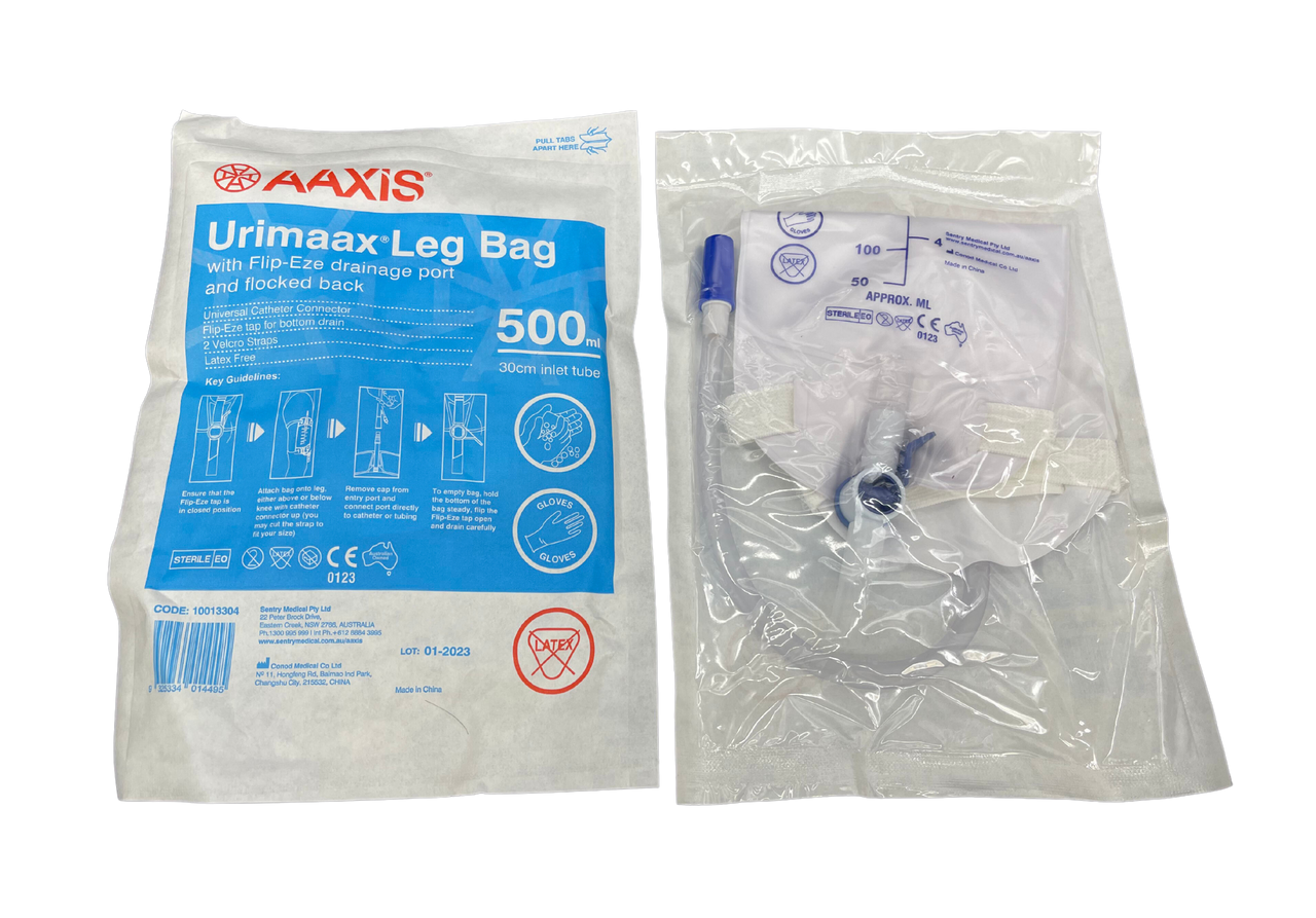 Urimaax Leg Bag with Straps - Sterile, Latex Free