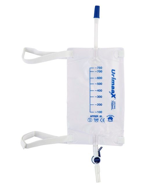 Urimaax Leg Bag with Straps - Sterile, Latex Free