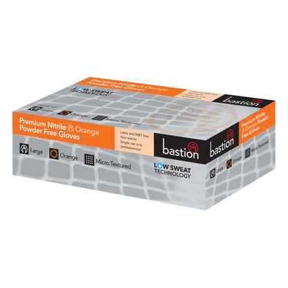 Bastion Premium Nitrile Gloves Orange