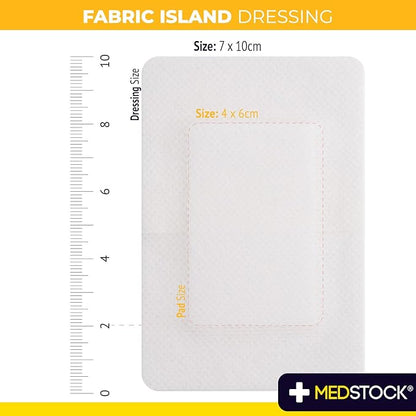 Medstock Fabric Island Dressing 7cm x 10cm – Box of 100