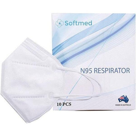 N95 respirator face mask with earloops in a 10-pack for maximum protection